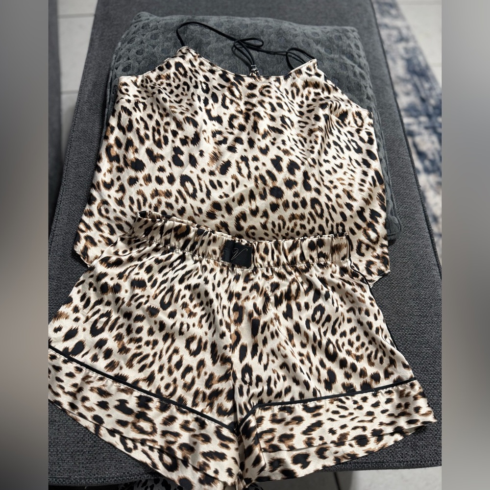 Victoria's Secret Leopard Satin Loungewear Set